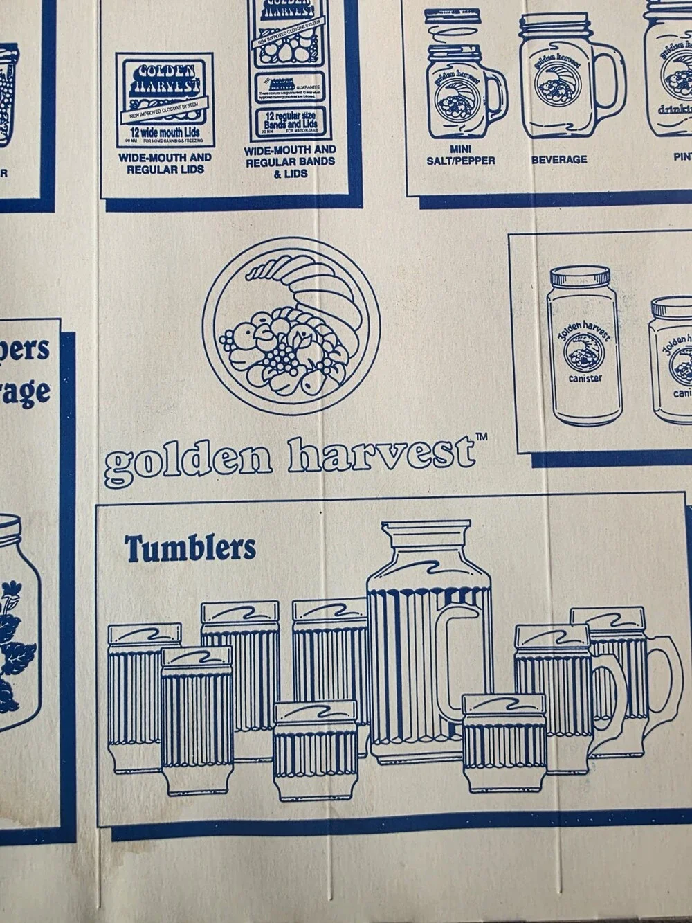 12 Regular Mason Bands With Lids, Golden Harvest, New In Original Retro Box b236